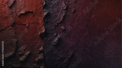 ruby red to plum purple gradient color rough grunge rock texture close-up background from Generative AI