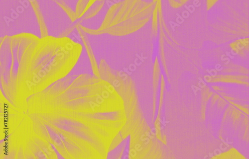 Horizontal ink texture paper background wallpa from yellow to purple watercolor background, ink digital technique. Bright and dark purple and yellow water watercolour textured rose and flower concept. photo
