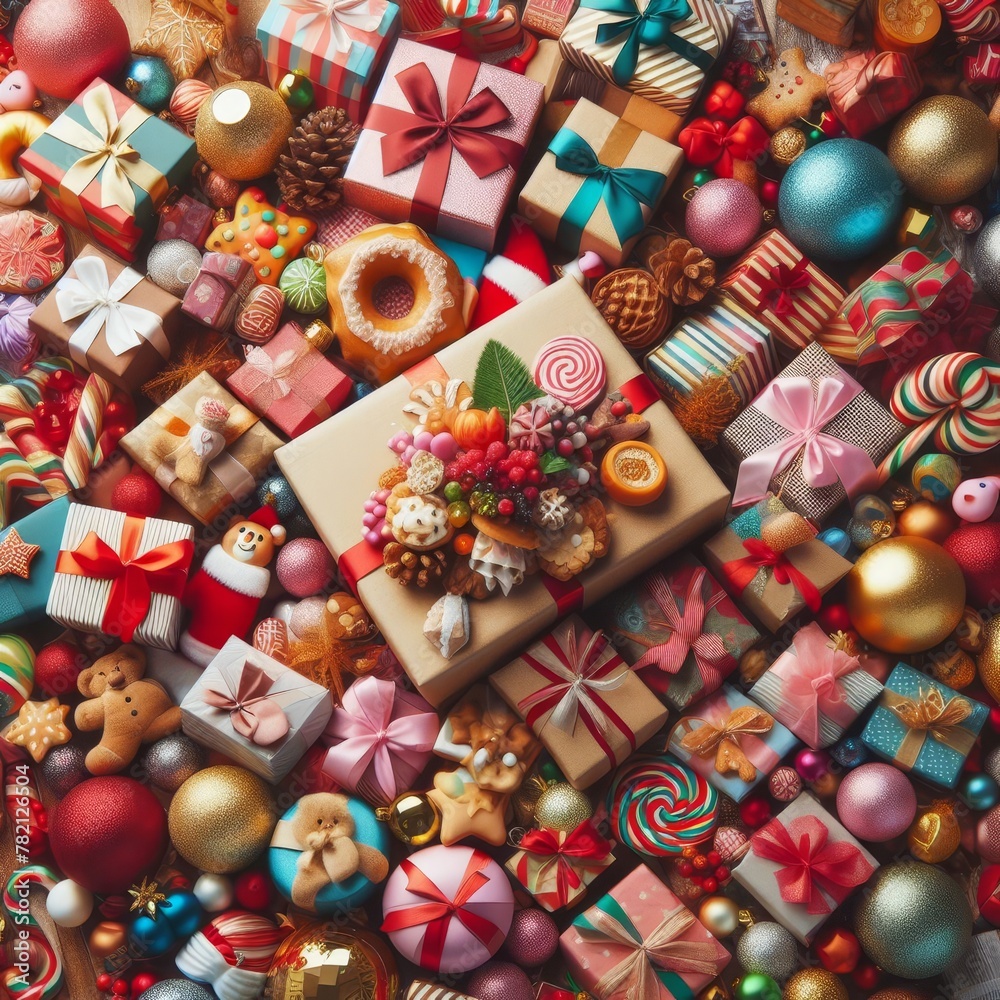 Close-up of gifts for Christmas