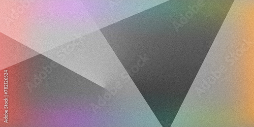 Fascinating blend of geometric artwork with vibrant rays. Grainy multicolored gray pink orange purple green yellow ultra wide pixel backdrop. Premium quality