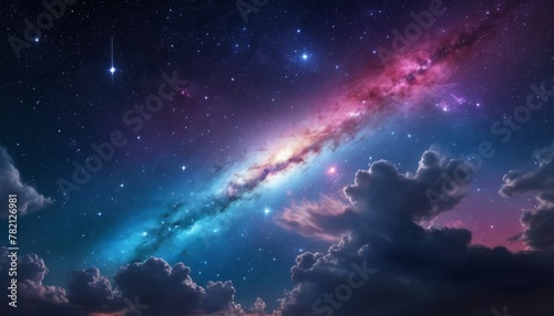 Night sky Universe filled with stars  nebula and galaxy
