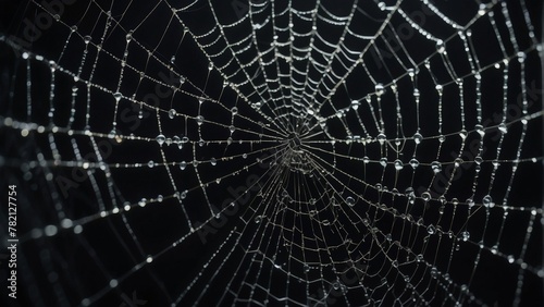 spider web with dew drop