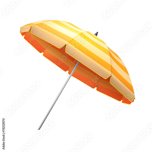 Colorful beach umbrella on white background