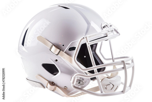 Side view of white football helmet