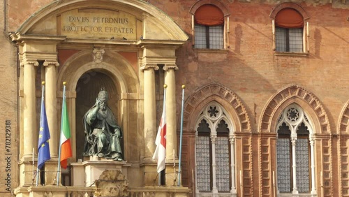 large bronze statue of Bolognese Pope Gregory XIII in Palazzo d'Accursio in Bologna, Italy photo
