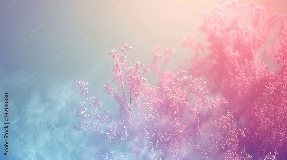 Minimalist Abstract Spring Background with Foggy Wind, Crafted in 3D AI Image