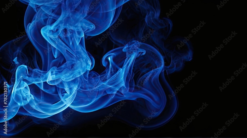 Beautiful blue smoke on a black background. Beautiful blue smoke on a black background.