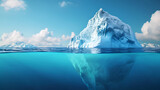 Iceberg Floating on Sea
