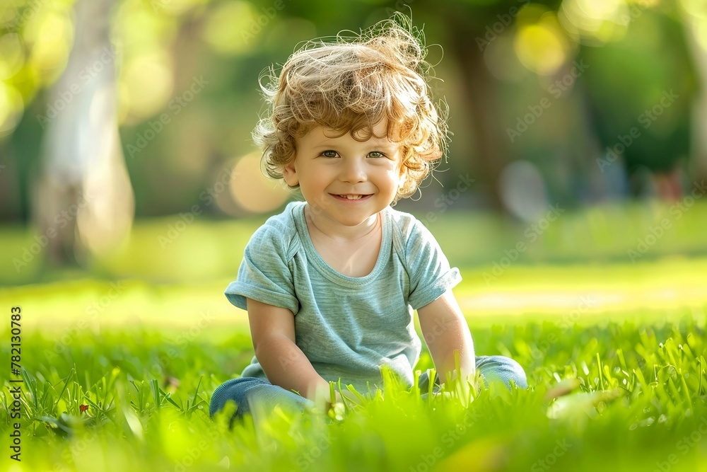 little boy portrait in the park. Cute little boy sitting on the grass. little boy portrait in the park. Cute little boy sitting on the grass.