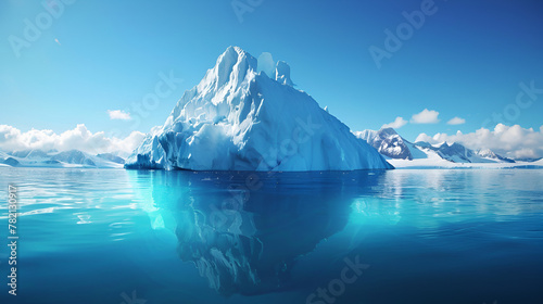 Iceberg Floating on Sea