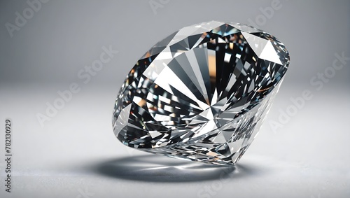 One beautiful shiny diamond isolated on white  concept for luxury and expensive items. 