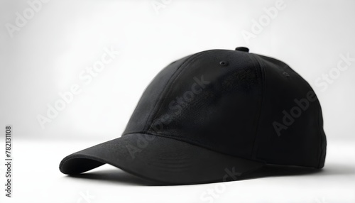 Black baseball cap on a white background, a concept without a logo for use in advertising your brand.