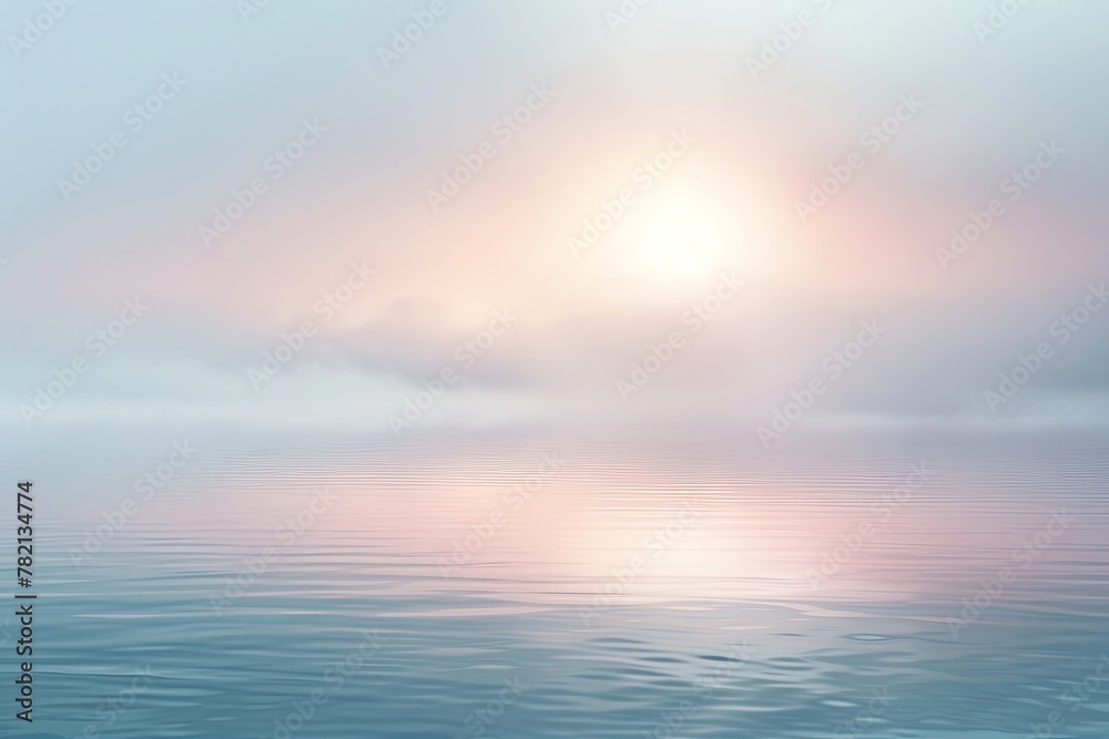 Tranquil Minimalist Abstract Background with Soft Pastel Colors and Gentle Fog AI Image