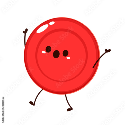 Red Blood Drop Cartoon Character. Vector Illustration Flat Design Isolated On Transparent Background. Red Blood Cell Mascot.