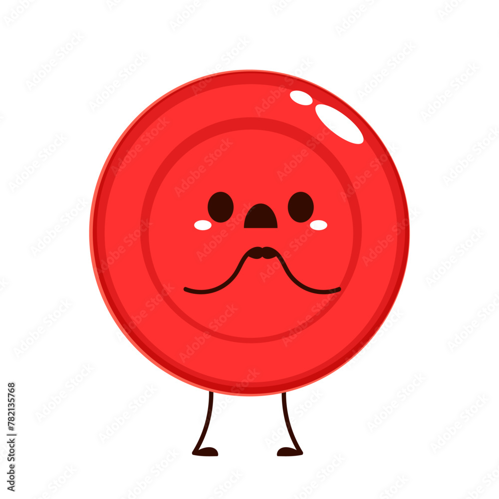 Obraz premium Red Blood Drop Cartoon Character. Vector Illustration Flat Design Isolated On Transparent Background. Red Blood Cell Mascot.