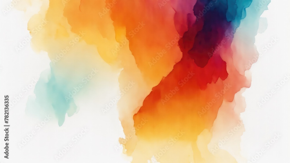 Obraz premium Maroon, Gold and Orange, Teal, Gradient Watercolor On a White background