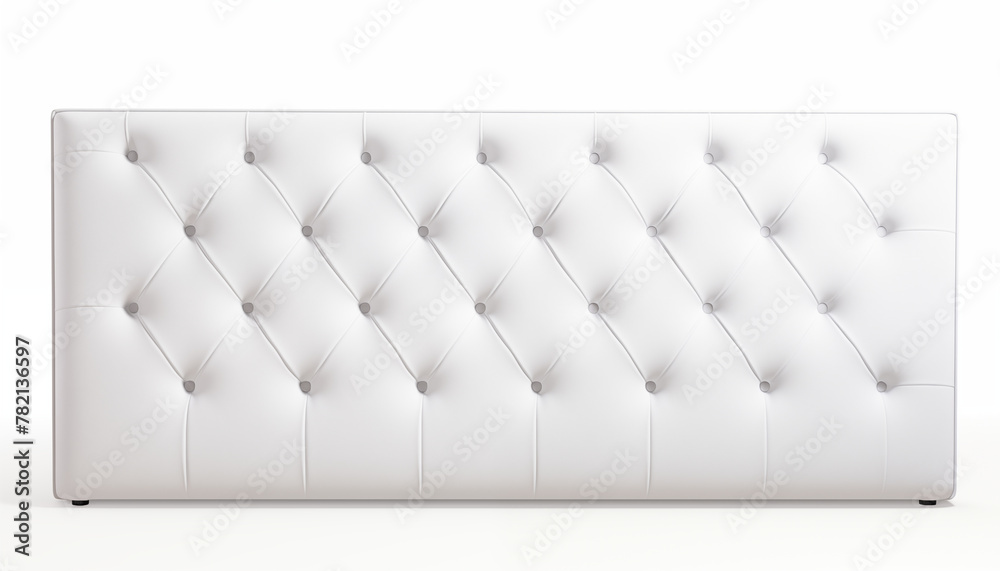 Fototapeta premium White tufted headboard isolated on white background 3D rendering