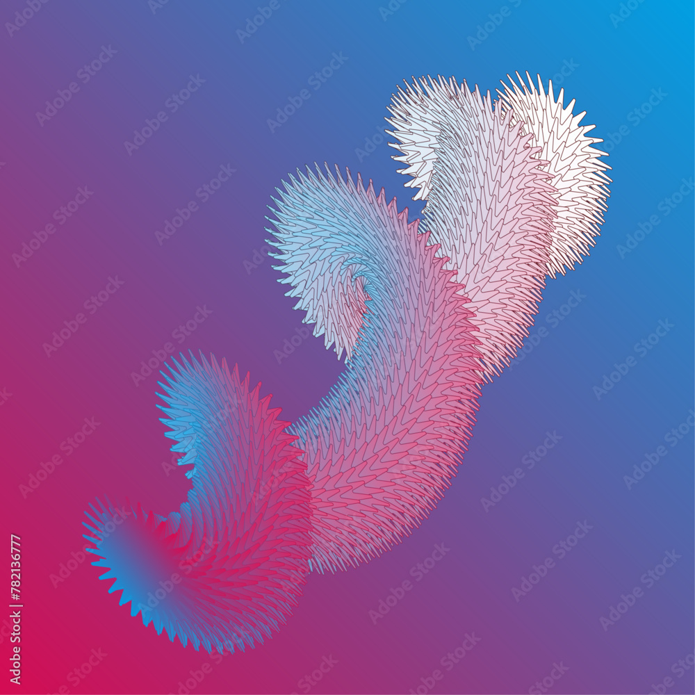 Modern Abstract background with spiral and gradient. 3d Vector illustration Ai/10EPS, hand drawing. 