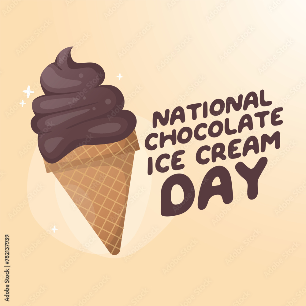 National Chocolate Ice Cream Day design template. chocolate ice cream vector design. flat design. vector eps 10.