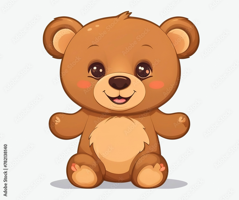 cute bear cartoon character isolated on white background. cute bear cartoon character isolated on white background.