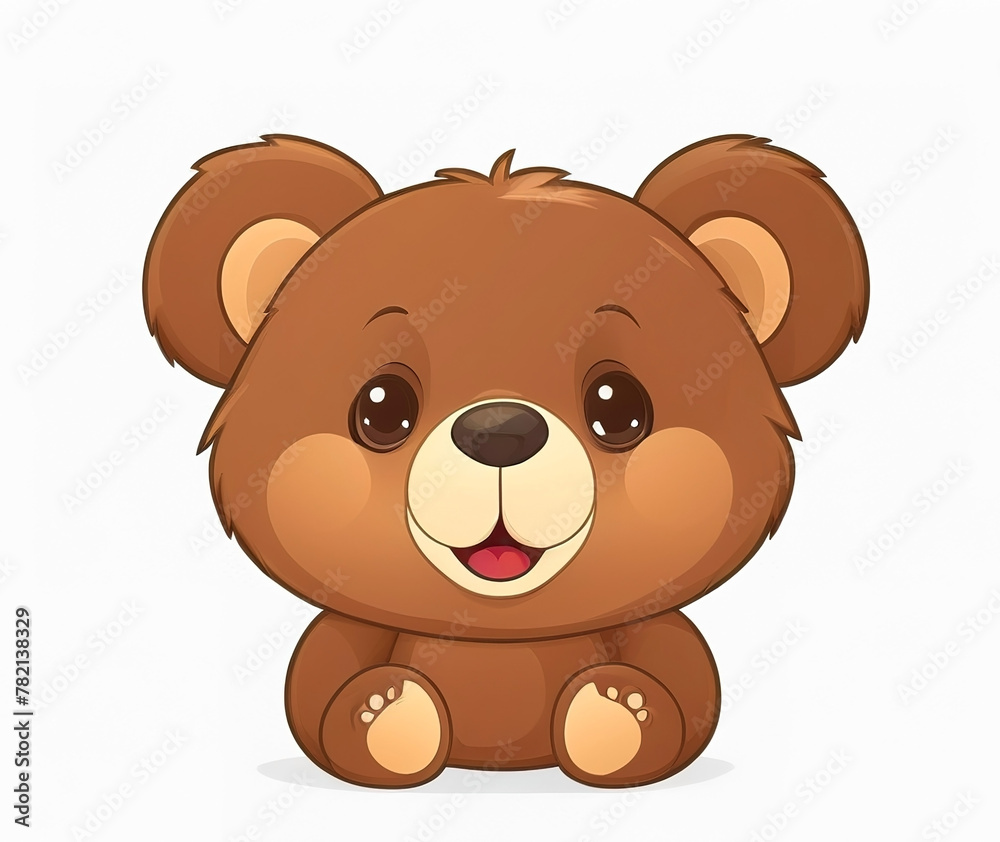 cartoon cute little bear isolated on white background. cartoon cute little bear isolated on white background.