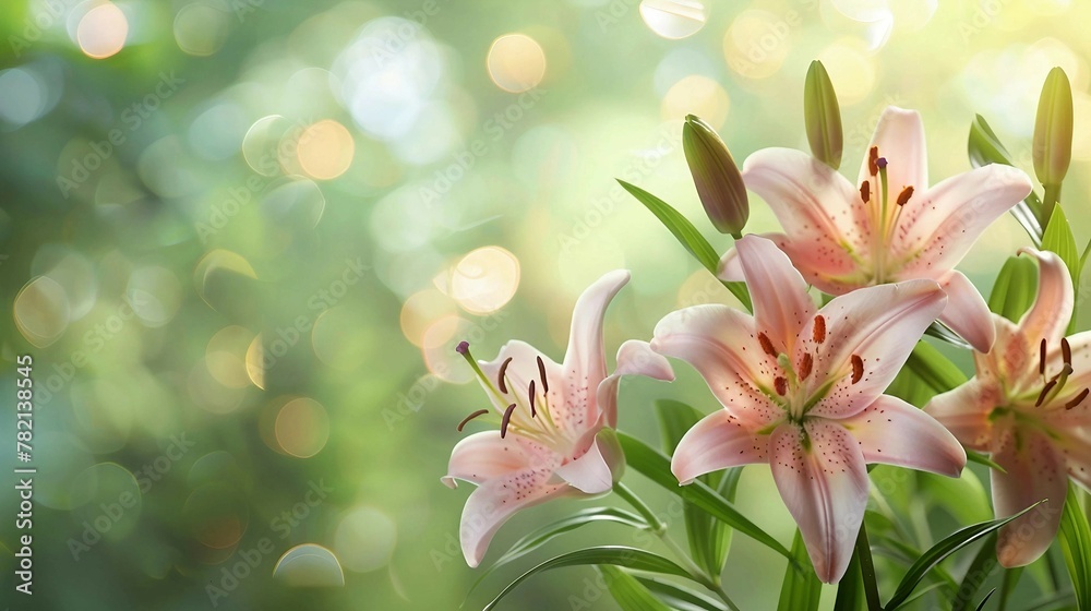 Nature background with lily flowers Nature background with lily flowers
