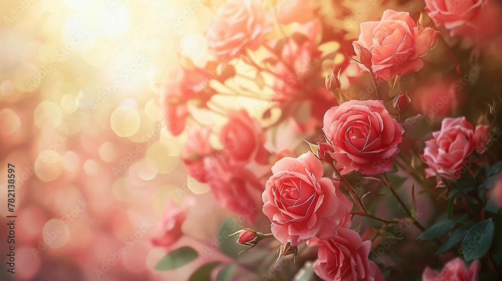 Nature background with pink rose flowers Nature background with pink rose flowers