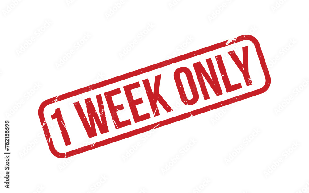 Red 1 Week Only Rubber Stamp Seal Vector Red 1 Week Only Rubber Stamp Seal Vector