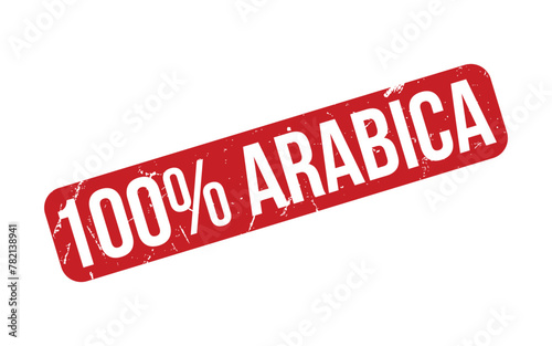 100% Arabica rubber grunge stamp seal vector
