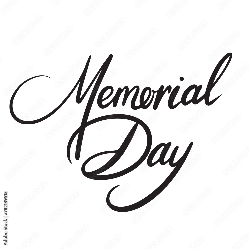 Obraz premium Memorial Day text. Hand drawn vector art.