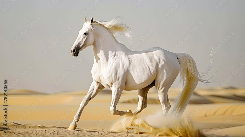 Ein Pferd steht auf der Wiese 
