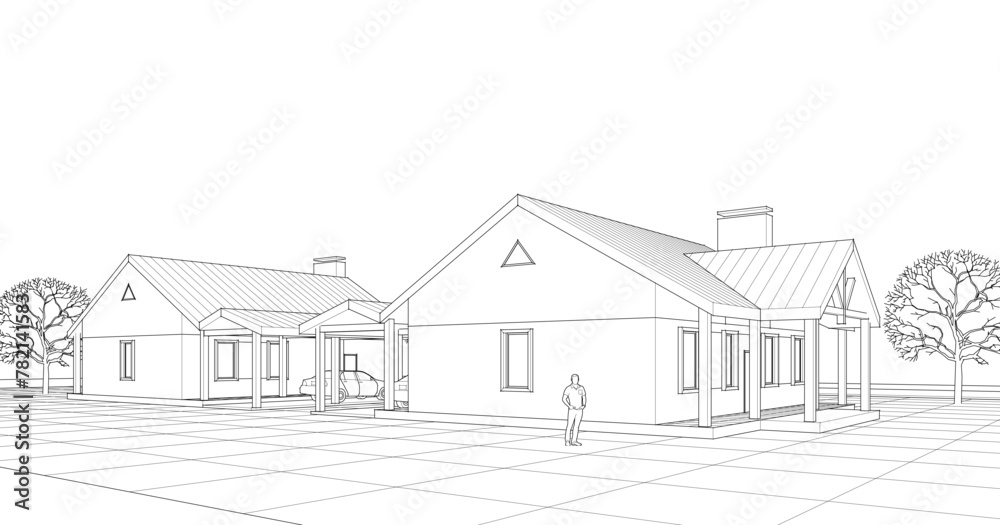 townhouse architectural sketch 3d illustration
townhouse architectural sketch 3d illustration