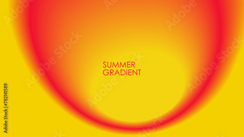 Summer theme gradient. Blurred vibrant fluid stain. Abstract background with bright color gradient shape for creative graphic design. Vector illustration.
