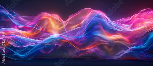 Abstract energy waves flowing in vibrant hues of blue, pink, and purple, perfect for dynamic backgrounds.