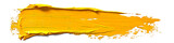 Yellow stroke of paint texture isolated on white background