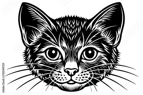 cat head  silhouette vector art illustration photo