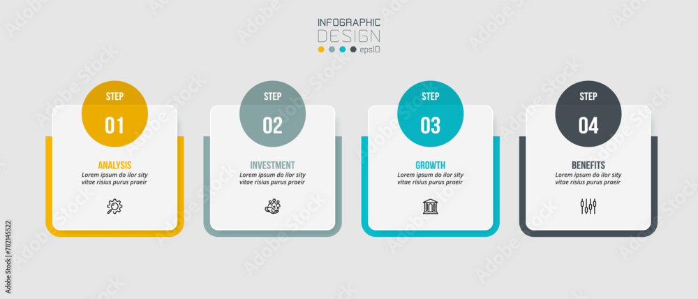 Infographic template business concept with step.
Infographic template business concept with step.