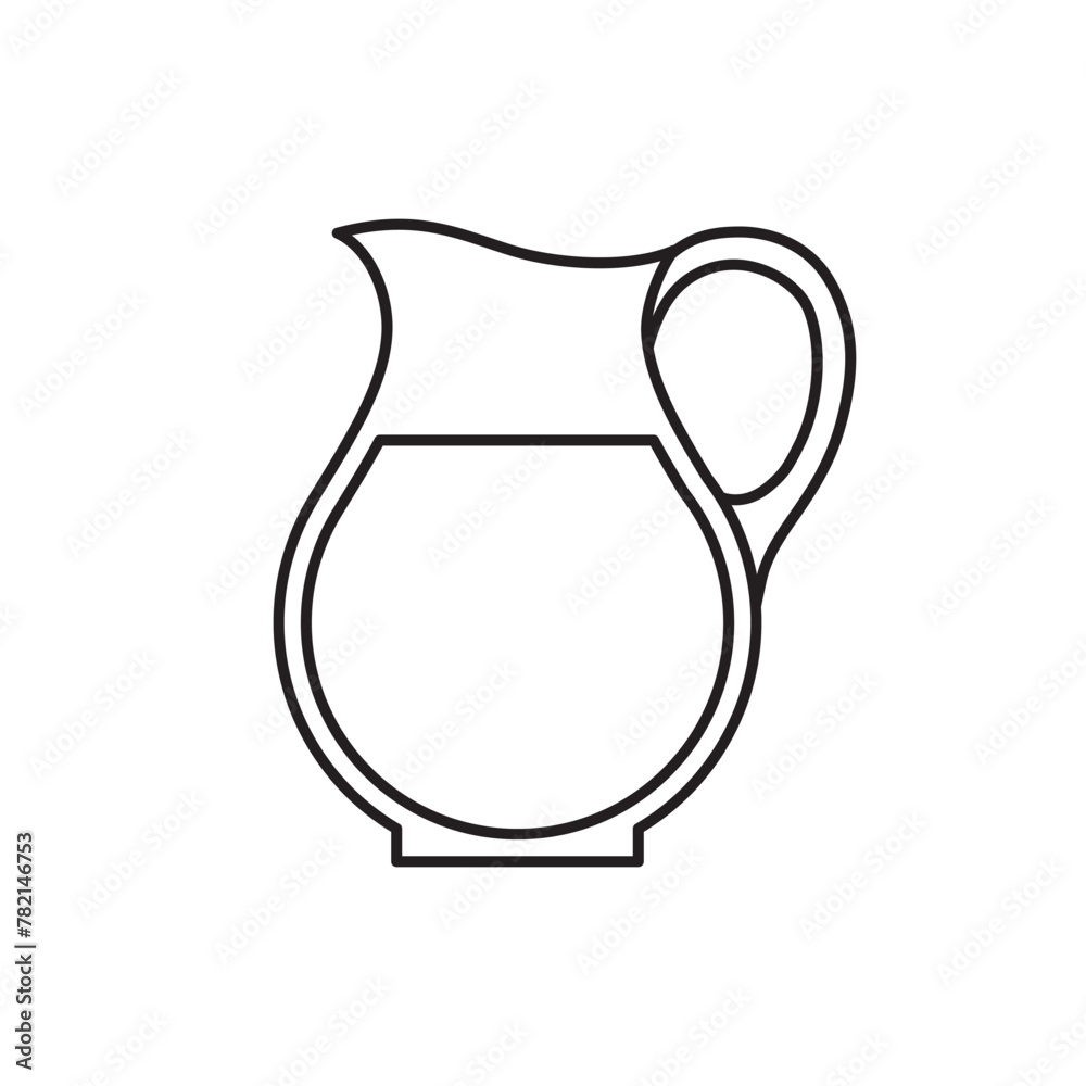 Glass jug of water icon isolated on white background. Vector illustration.