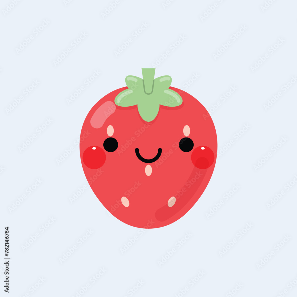 Cute happy smiling strawberry character icon. Vector illustration. Cute happy smiling strawberry character icon. Vector illustration.