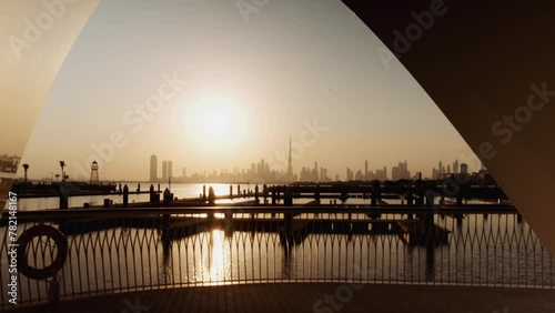 Aerial view of Dubai city, district with modern skyscrapers, skyline. photo