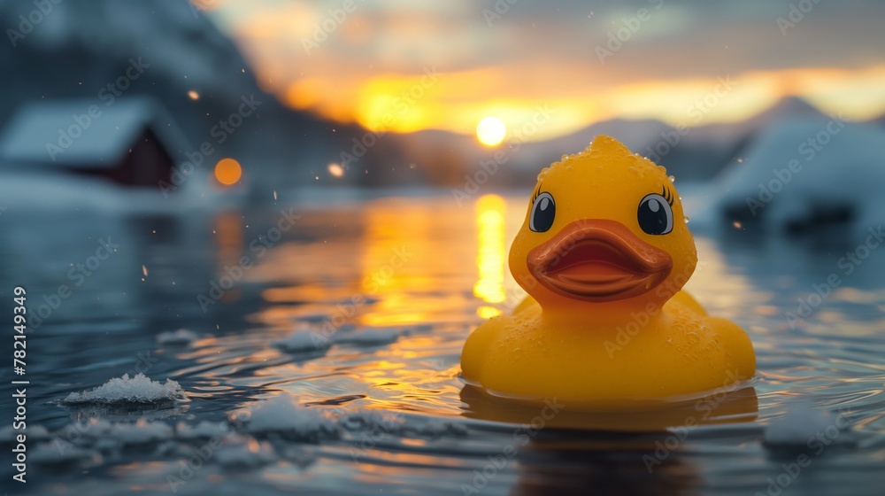 Duckling's Sunset Swim Duckling's Sunset Swim