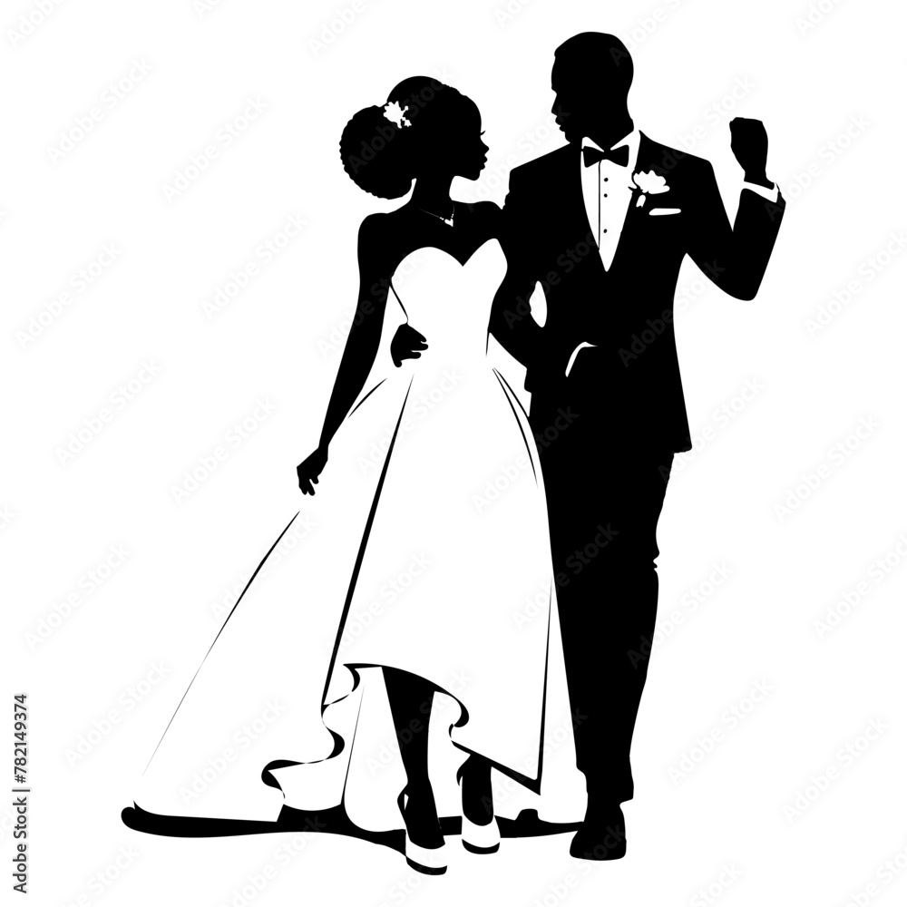 A vector portrayal of love's embrace, capturing the essence of couples, weddings, and marriage. Meticulously crafted with Adobe Illustrator, perfect for adding heartfelt realism to your designs