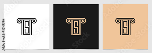 Letter S Pillar Law Logo Vector EPS , Modern Line Law Initial Logo photo