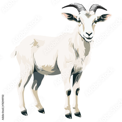 Explore Adobe Illustrator-crafted editable vector realism art, capturing rustic goat charm. Perfect for countryside-inspired designs. Elevate your projects effortlessly