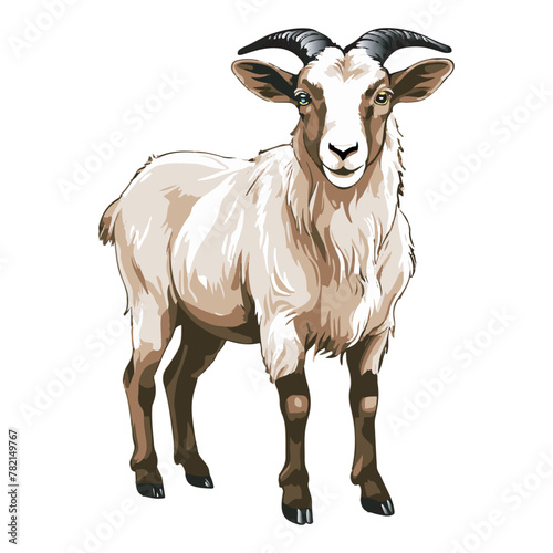 Explore Adobe Illustrator-crafted editable vector realism art, capturing rustic goat charm. Perfect for countryside-inspired designs. Elevate your projects effortlessly