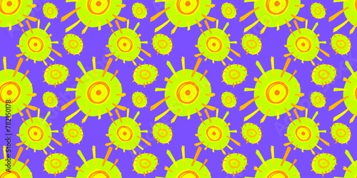 Simple eye monster scary seamless pattern  summer spring  bright vivid colors