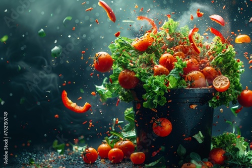 food waste concept with fre...