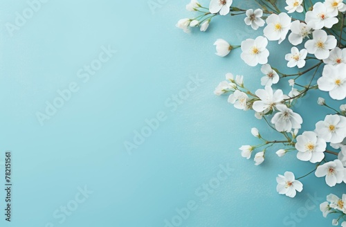 Spring Floral Invitation Background - Pastel Blue for Weddings, RSVPs, Mother's Day & Spa Promotions