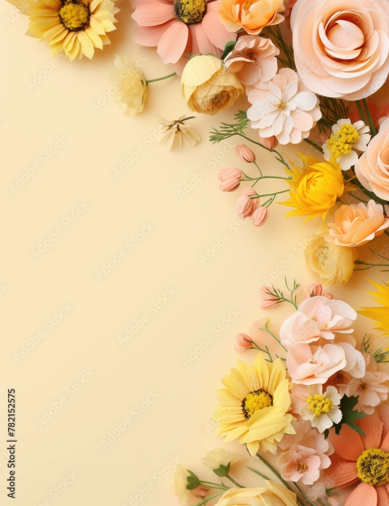 Obraz premium Sunshine Floral Invitation Backgrounds - Perfect for Spring & Summer Events and Notices
