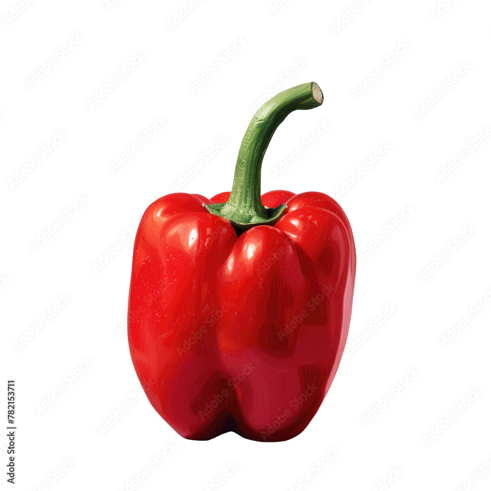 Red pepper with green stem on Transparent Background Red pepper with green stem on Transparent Background